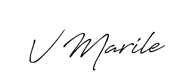 Design your own signature with our free online signature maker. With this signature software, you can create a handwritten (Antro_Vectra_Bolder) signature for name V Marile. V Marile signature style 7 images and pictures png