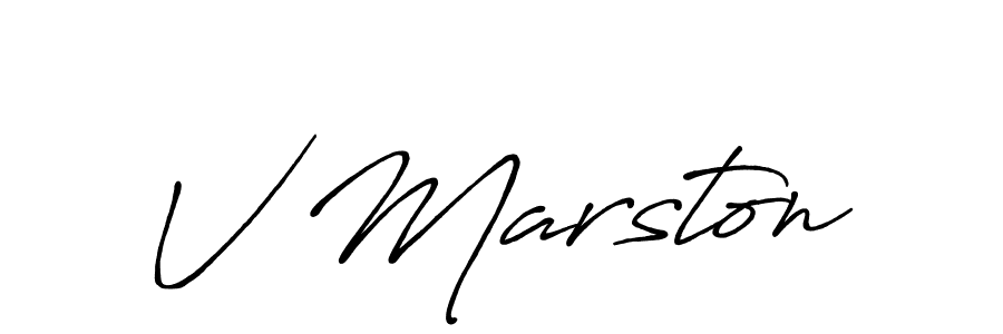 Use a signature maker to create a handwritten signature online. With this signature software, you can design (Antro_Vectra_Bolder) your own signature for name V Marston. V Marston signature style 7 images and pictures png