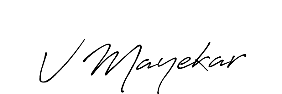 You should practise on your own different ways (Antro_Vectra_Bolder) to write your name (V Mayekar) in signature. don't let someone else do it for you. V Mayekar signature style 7 images and pictures png