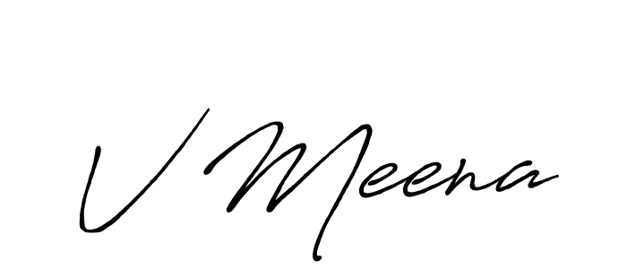 How to make V Meena signature? Antro_Vectra_Bolder is a professional autograph style. Create handwritten signature for V Meena name. V Meena signature style 7 images and pictures png