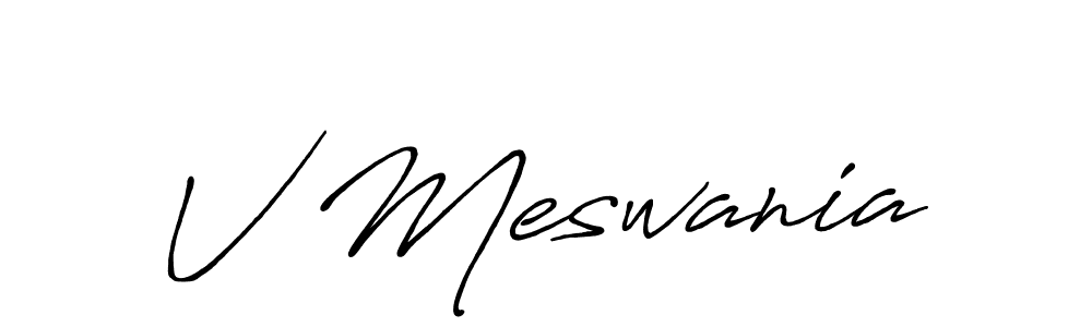 Also we have V Meswania name is the best signature style. Create professional handwritten signature collection using Antro_Vectra_Bolder autograph style. V Meswania signature style 7 images and pictures png