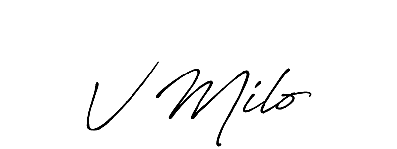 How to make V Miloš name signature. Use Antro_Vectra_Bolder style for creating short signs online. This is the latest handwritten sign. V Miloš signature style 7 images and pictures png