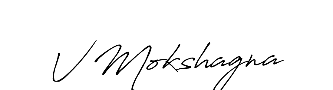 Create a beautiful signature design for name V Mokshagna. With this signature (Antro_Vectra_Bolder) fonts, you can make a handwritten signature for free. V Mokshagna signature style 7 images and pictures png