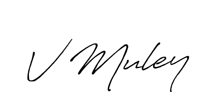 Similarly Antro_Vectra_Bolder is the best handwritten signature design. Signature creator online .You can use it as an online autograph creator for name V Muley. V Muley signature style 7 images and pictures png