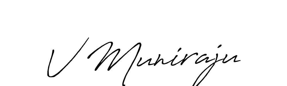 Antro_Vectra_Bolder is a professional signature style that is perfect for those who want to add a touch of class to their signature. It is also a great choice for those who want to make their signature more unique. Get V Muniraju name to fancy signature for free. V Muniraju signature style 7 images and pictures png