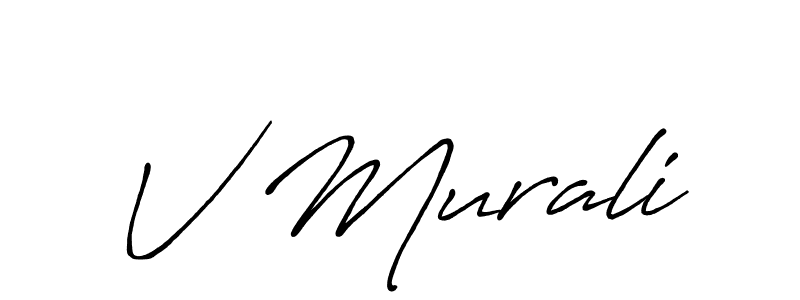 V Murali stylish signature style. Best Handwritten Sign (Antro_Vectra_Bolder) for my name. Handwritten Signature Collection Ideas for my name V Murali. V Murali signature style 7 images and pictures png