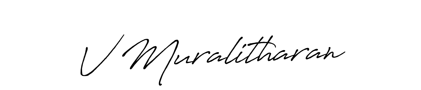 Make a beautiful signature design for name V Muralitharan. With this signature (Antro_Vectra_Bolder) style, you can create a handwritten signature for free. V Muralitharan signature style 7 images and pictures png