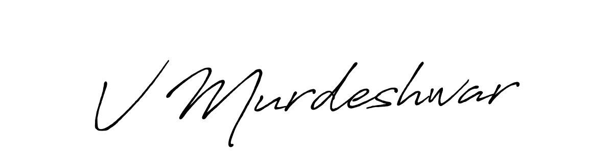 Use a signature maker to create a handwritten signature online. With this signature software, you can design (Antro_Vectra_Bolder) your own signature for name V Murdeshwar. V Murdeshwar signature style 7 images and pictures png