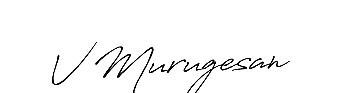 Design your own signature with our free online signature maker. With this signature software, you can create a handwritten (Antro_Vectra_Bolder) signature for name V Murugesan. V Murugesan signature style 7 images and pictures png