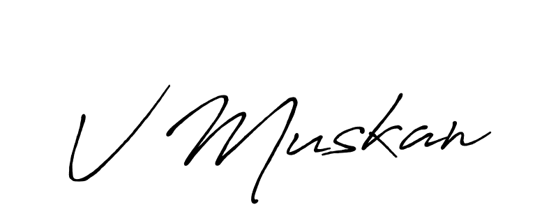 How to Draw V Muskan signature style? Antro_Vectra_Bolder is a latest design signature styles for name V Muskan. V Muskan signature style 7 images and pictures png