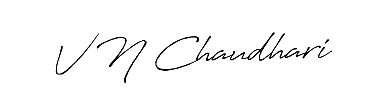 V N Chaudhari stylish signature style. Best Handwritten Sign (Antro_Vectra_Bolder) for my name. Handwritten Signature Collection Ideas for my name V N Chaudhari. V N Chaudhari signature style 7 images and pictures png