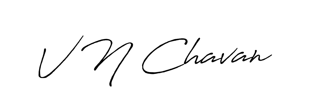 How to make V N Chavan name signature. Use Antro_Vectra_Bolder style for creating short signs online. This is the latest handwritten sign. V N Chavan signature style 7 images and pictures png