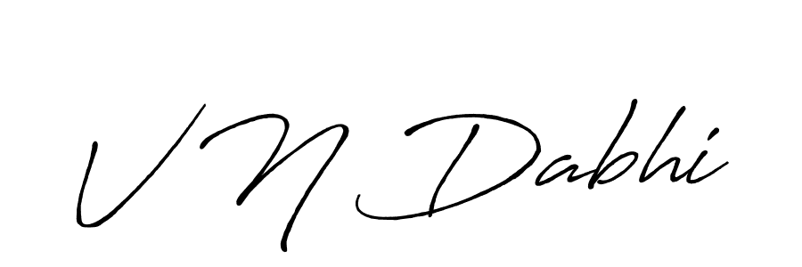 Make a beautiful signature design for name V N Dabhi. With this signature (Antro_Vectra_Bolder) style, you can create a handwritten signature for free. V N Dabhi signature style 7 images and pictures png