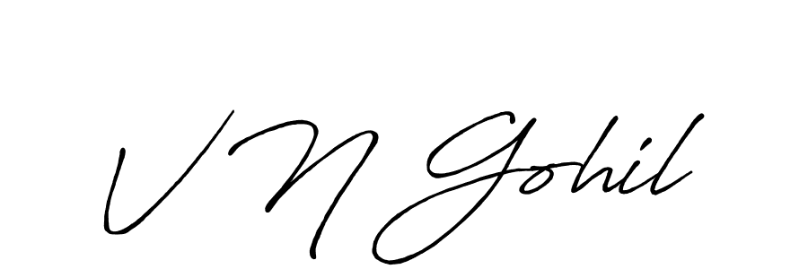 How to make V N Gohil signature? Antro_Vectra_Bolder is a professional autograph style. Create handwritten signature for V N Gohil name. V N Gohil signature style 7 images and pictures png