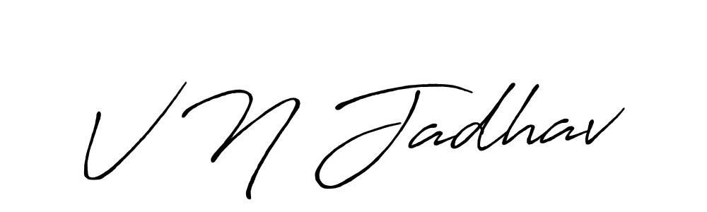 Also You can easily find your signature by using the search form. We will create V N Jadhav name handwritten signature images for you free of cost using Antro_Vectra_Bolder sign style. V N Jadhav signature style 7 images and pictures png