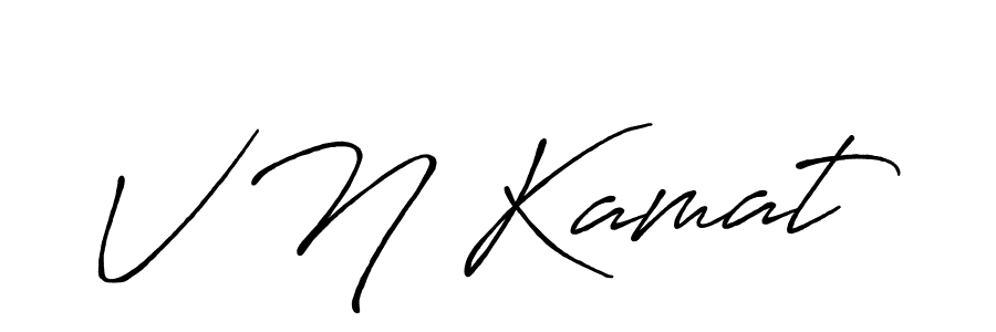 The best way (Antro_Vectra_Bolder) to make a short signature is to pick only two or three words in your name. The name V N Kamat include a total of six letters. For converting this name. V N Kamat signature style 7 images and pictures png