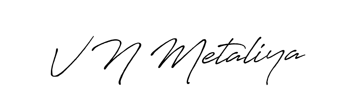 How to make V N Metaliya signature? Antro_Vectra_Bolder is a professional autograph style. Create handwritten signature for V N Metaliya name. V N Metaliya signature style 7 images and pictures png