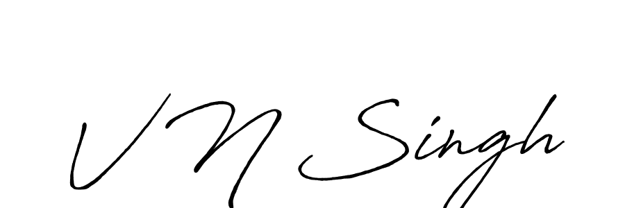 V N Singh stylish signature style. Best Handwritten Sign (Antro_Vectra_Bolder) for my name. Handwritten Signature Collection Ideas for my name V N Singh. V N Singh signature style 7 images and pictures png