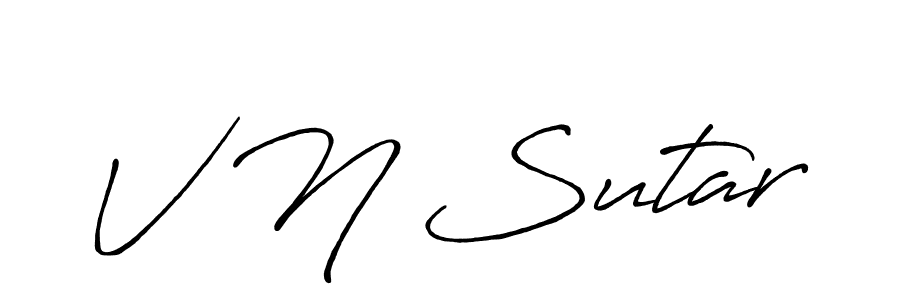 Use a signature maker to create a handwritten signature online. With this signature software, you can design (Antro_Vectra_Bolder) your own signature for name V N Sutar. V N Sutar signature style 7 images and pictures png