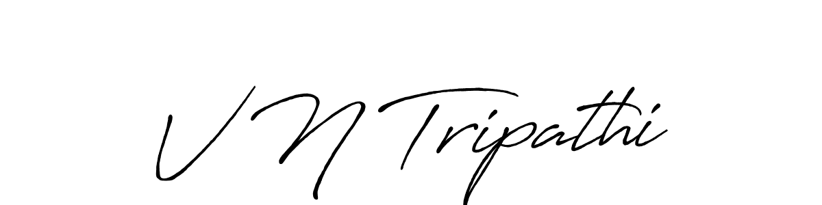 Create a beautiful signature design for name V N Tripathi. With this signature (Antro_Vectra_Bolder) fonts, you can make a handwritten signature for free. V N Tripathi signature style 7 images and pictures png