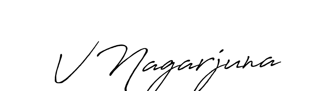 The best way (Antro_Vectra_Bolder) to make a short signature is to pick only two or three words in your name. The name V Nagarjuna include a total of six letters. For converting this name. V Nagarjuna signature style 7 images and pictures png