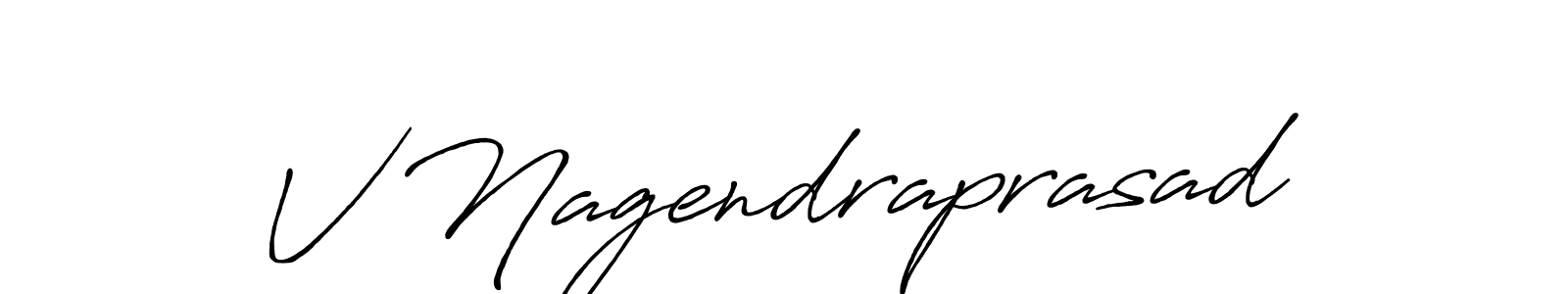 Make a beautiful signature design for name V Nagendraprasad. With this signature (Antro_Vectra_Bolder) style, you can create a handwritten signature for free. V Nagendraprasad signature style 7 images and pictures png