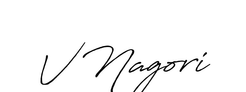 The best way (Antro_Vectra_Bolder) to make a short signature is to pick only two or three words in your name. The name V Nagori include a total of six letters. For converting this name. V Nagori signature style 7 images and pictures png