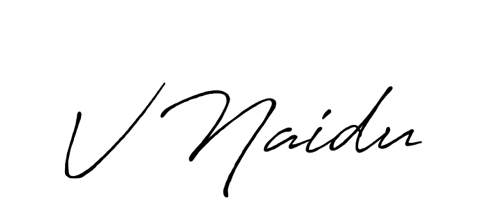 if you are searching for the best signature style for your name V Naidu. so please give up your signature search. here we have designed multiple signature styles  using Antro_Vectra_Bolder. V Naidu signature style 7 images and pictures png