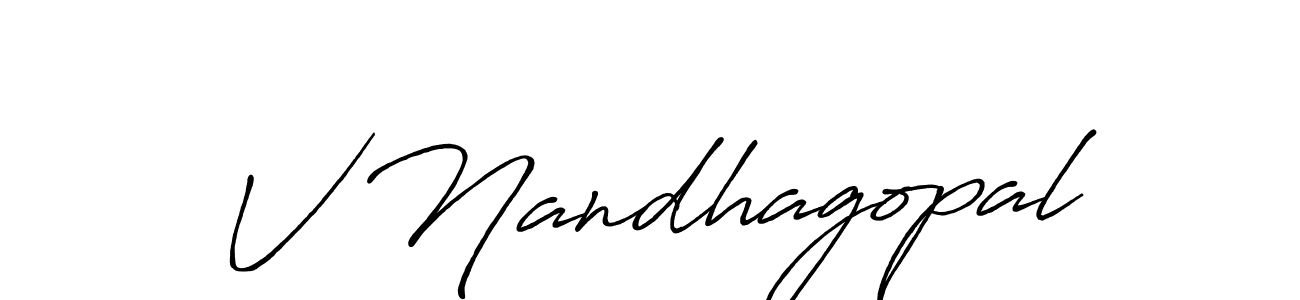 Antro_Vectra_Bolder is a professional signature style that is perfect for those who want to add a touch of class to their signature. It is also a great choice for those who want to make their signature more unique. Get V Nandhagopal name to fancy signature for free. V Nandhagopal signature style 7 images and pictures png