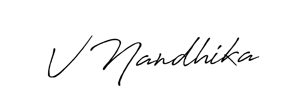 Here are the top 10 professional signature styles for the name V Nandhika. These are the best autograph styles you can use for your name. V Nandhika signature style 7 images and pictures png