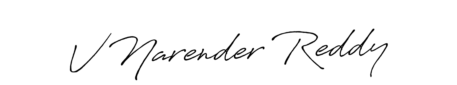 Make a beautiful signature design for name V Narender Reddy. With this signature (Antro_Vectra_Bolder) style, you can create a handwritten signature for free. V Narender Reddy signature style 7 images and pictures png