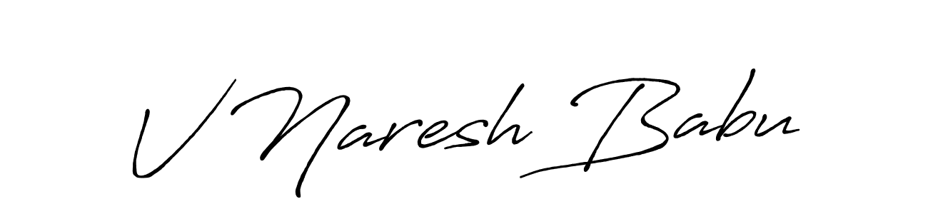 Also we have V Naresh Babu name is the best signature style. Create professional handwritten signature collection using Antro_Vectra_Bolder autograph style. V Naresh Babu signature style 7 images and pictures png