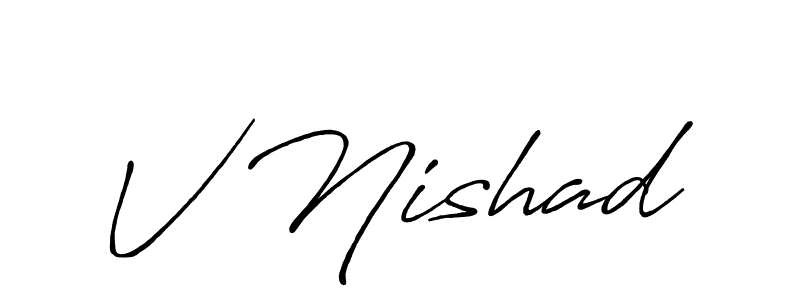 How to make V Nishad signature? Antro_Vectra_Bolder is a professional autograph style. Create handwritten signature for V Nishad name. V Nishad signature style 7 images and pictures png