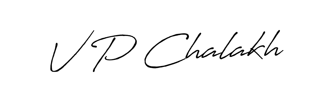 Use a signature maker to create a handwritten signature online. With this signature software, you can design (Antro_Vectra_Bolder) your own signature for name V P Chalakh. V P Chalakh signature style 7 images and pictures png