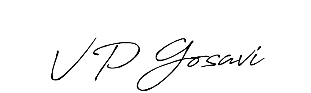 Design your own signature with our free online signature maker. With this signature software, you can create a handwritten (Antro_Vectra_Bolder) signature for name V P Gosavi. V P Gosavi signature style 7 images and pictures png