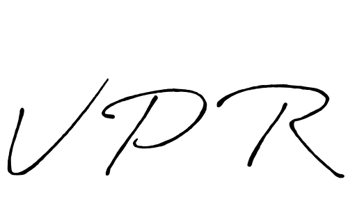 Make a beautiful signature design for name V P R. With this signature (Antro_Vectra_Bolder) style, you can create a handwritten signature for free. V P R signature style 7 images and pictures png