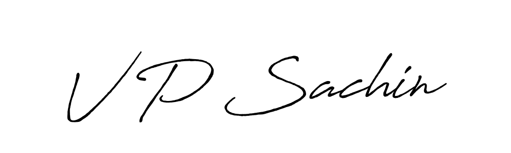 How to make V P Sachin signature? Antro_Vectra_Bolder is a professional autograph style. Create handwritten signature for V P Sachin name. V P Sachin signature style 7 images and pictures png