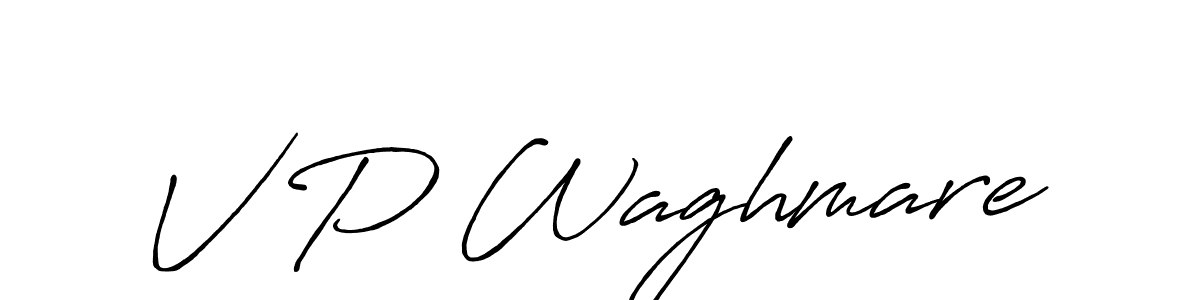 Create a beautiful signature design for name V P Waghmare. With this signature (Antro_Vectra_Bolder) fonts, you can make a handwritten signature for free. V P Waghmare signature style 7 images and pictures png