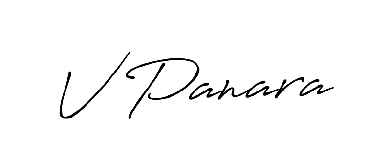 Create a beautiful signature design for name V Panara. With this signature (Antro_Vectra_Bolder) fonts, you can make a handwritten signature for free. V Panara signature style 7 images and pictures png