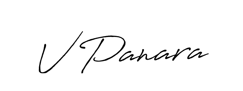 Create a beautiful signature design for name V Panara. With this signature (Antro_Vectra_Bolder) fonts, you can make a handwritten signature for free. V Panara signature style 7 images and pictures png