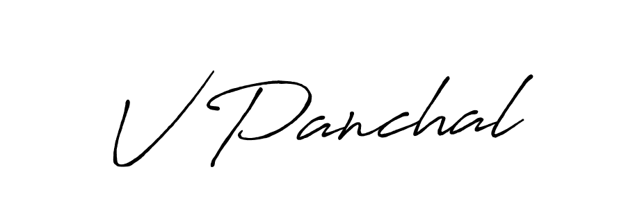 Create a beautiful signature design for name V Panchal. With this signature (Antro_Vectra_Bolder) fonts, you can make a handwritten signature for free. V Panchal signature style 7 images and pictures png