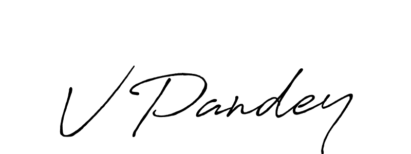 V Pandey stylish signature style. Best Handwritten Sign (Antro_Vectra_Bolder) for my name. Handwritten Signature Collection Ideas for my name V Pandey. V Pandey signature style 7 images and pictures png