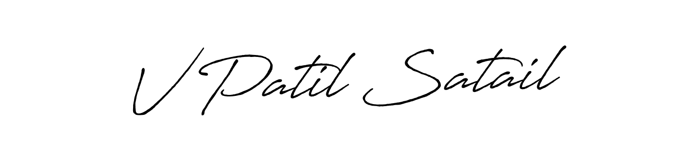 Also You can easily find your signature by using the search form. We will create V Patil Satail name handwritten signature images for you free of cost using Antro_Vectra_Bolder sign style. V Patil Satail signature style 7 images and pictures png