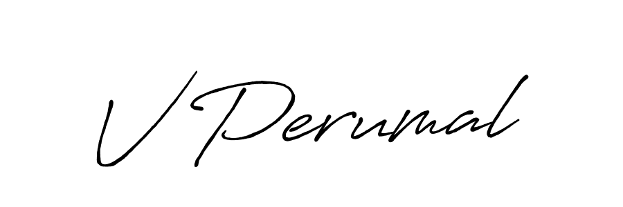 How to make V Perumal name signature. Use Antro_Vectra_Bolder style for creating short signs online. This is the latest handwritten sign. V Perumal signature style 7 images and pictures png