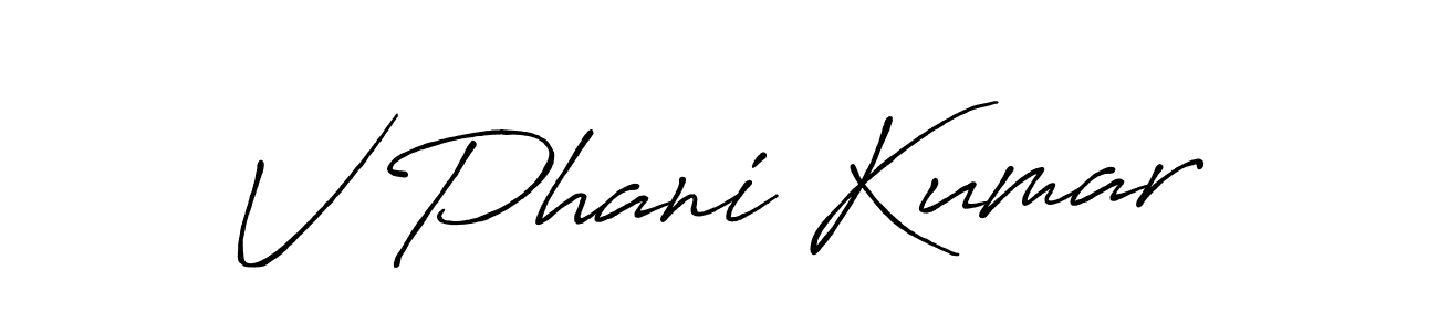 Similarly Antro_Vectra_Bolder is the best handwritten signature design. Signature creator online .You can use it as an online autograph creator for name V Phani Kumar. V Phani Kumar signature style 7 images and pictures png