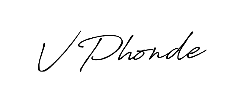 Also You can easily find your signature by using the search form. We will create V Phonde name handwritten signature images for you free of cost using Antro_Vectra_Bolder sign style. V Phonde signature style 7 images and pictures png