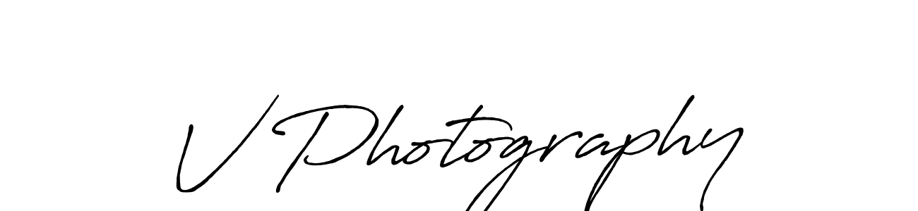 Also we have V Photography name is the best signature style. Create professional handwritten signature collection using Antro_Vectra_Bolder autograph style. V Photography signature style 7 images and pictures png