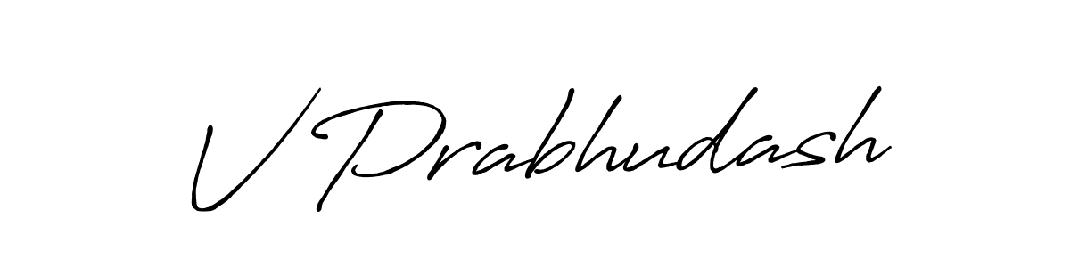 Make a beautiful signature design for name V Prabhudash. With this signature (Antro_Vectra_Bolder) style, you can create a handwritten signature for free. V Prabhudash signature style 7 images and pictures png