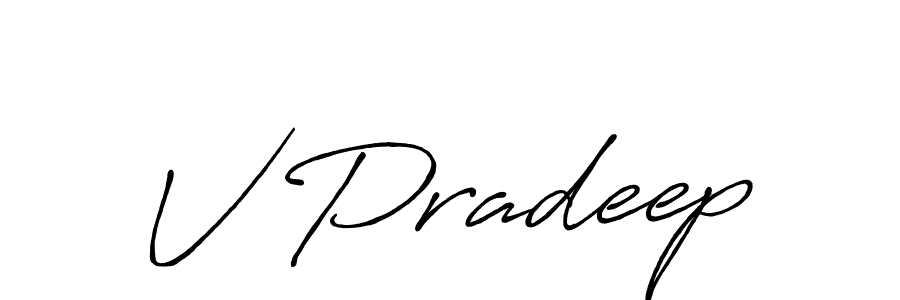 How to make V Pradeep signature? Antro_Vectra_Bolder is a professional autograph style. Create handwritten signature for V Pradeep name. V Pradeep signature style 7 images and pictures png