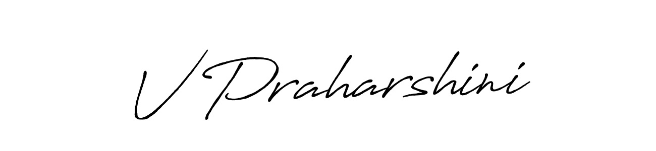 Design your own signature with our free online signature maker. With this signature software, you can create a handwritten (Antro_Vectra_Bolder) signature for name V Praharshini. V Praharshini signature style 7 images and pictures png